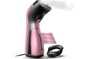 iSteam Steamer for Clothes Wrinkle Remover Luxury Edition: Revolutionary Portable Mini Ironing Machine, Comfort Hand Held Steamer & Ultimative portable humidifiers for travel (Pink)