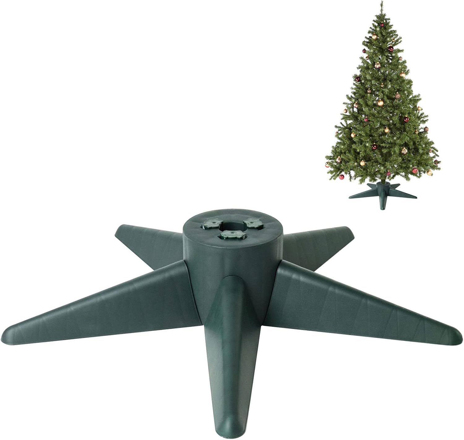 Tree Stands - Bjartur Christmas Tree Stand, Christmas Tree Base for Artificial Tree up to 7 Ft Adjustable Holder Replacement Fits 0.75/0.87/1.25 Inch Xmas Tree Pole Green Decorations