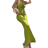 Women's Summer Going Out Elegant Maxi Dress Slim Sleeveless Halter Backless Ruched Bodycon Long Dress