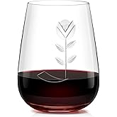 Alterf Unique Monogrammed Stemless Wine Glasses - Personalized with Letter J Initial, 16 Oz Capacity, Handcrafted Crystal Stemless Glasses with Engraved Initials - Ideal Wine Gifts for Women, Men