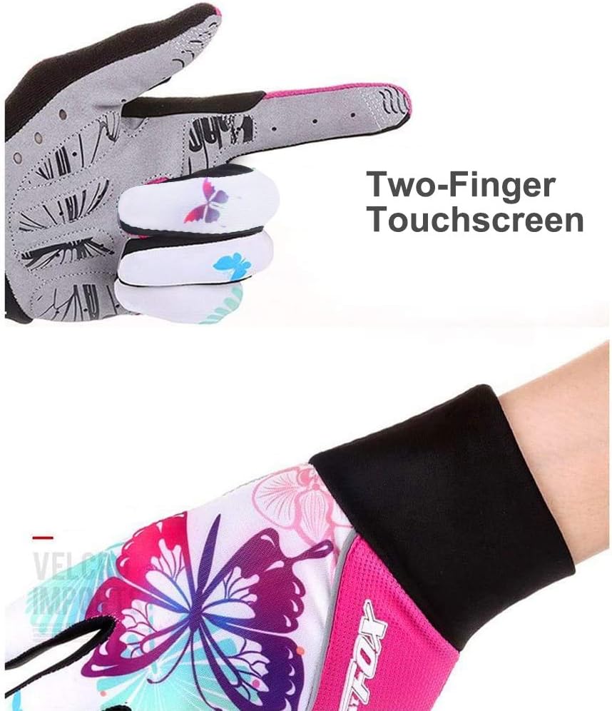 FreeMaster Full Finger Gel Girl's Cycling Gloves Touch Screen Sport Women's Half Fingerless Mountain Road Gloves Bicycle Bike Mittens Pink: Sports & Outdoors