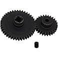 Treehobby Metal 42T Diff Main Gear Reduction Gear & 27T Motor Gear Pinion for WLtoys A959-B A969-B A979-B K929-B 1/18 RC Car Upgrade Parts (Black)