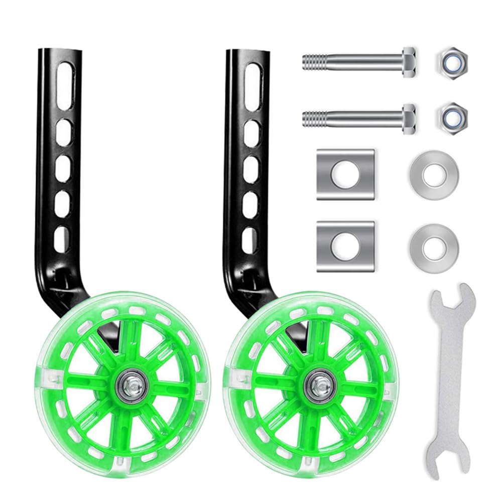 Stabilisers, Bicycle Stabilisers for Children, Universal Stabilisers for Children's Bike, Stabilisers for Adults, Auxiliary Bike Children's Bicycle (Green/1 Piece)