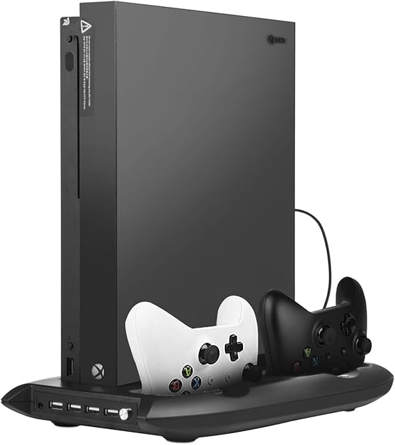 Xbox One X Stand Younik Vertical Stand with Cooling Fan, Dual