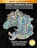 Adult Coloring Books For Men Women And Kids Motivational Inspirational Advanced Illustrations Of The Best Horse Pages With Mandala Flowers And Cute ... Animals And Other Designs For Stress Relief by Cindy Elsharouni