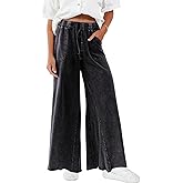 TITOMD Women Sweatpants Jeans Wide Leg Denim Sweatpant Acid Wash Drawstring High Waist Baggy Pants Spring Clothes 2026