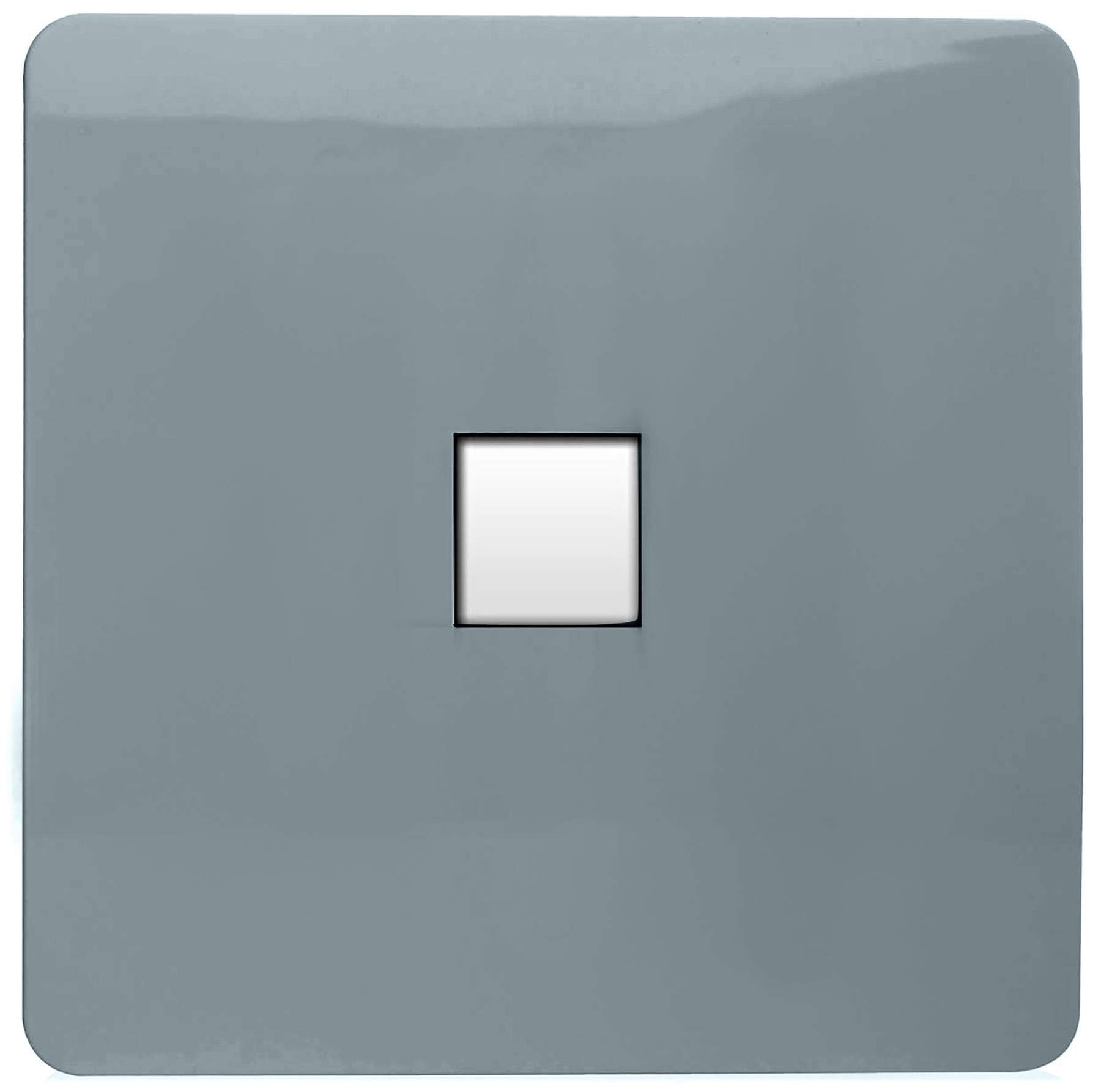Trendi Artistic Modern Glossy Tactile RJ56 Cat 5e&Cat 6 Ethernet Socket Cool Grey
