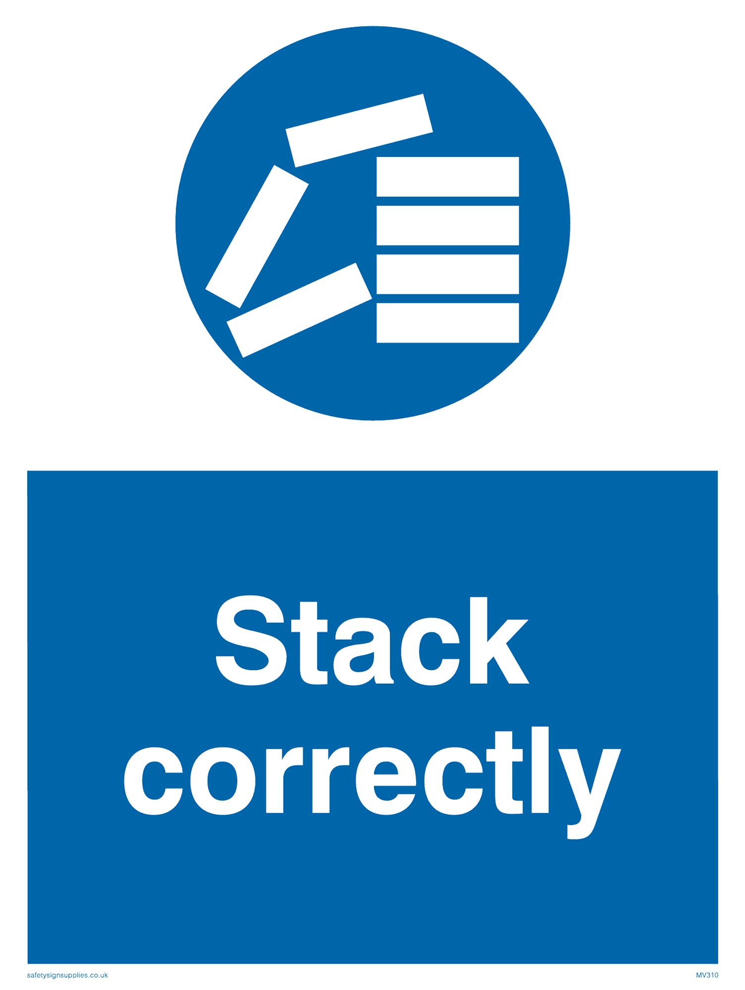 Pack of five - Stack Correctly Sign - 150x200mm - A5P