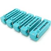 Newzoll 5 pcs 28-pin 28 Pins Test Universal ZIF IC Socket Narrow, Green