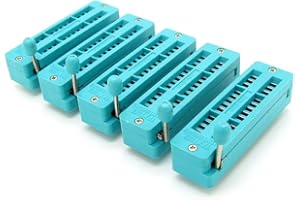 NEWZOLL 5 pcs 28-pin 28 Pins Test Universal ZIF IC Socket Narrow, Green