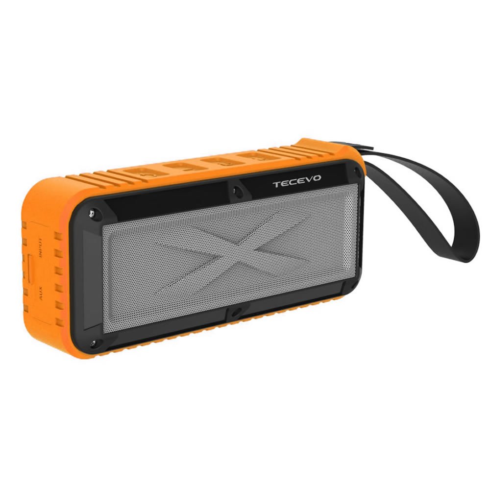 TECEVO S30 Wireless Bluetooth Speaker IPX7 Waterproof Shockproof,10W RMS Surround Sound, Portable And Rechargeable - Orange