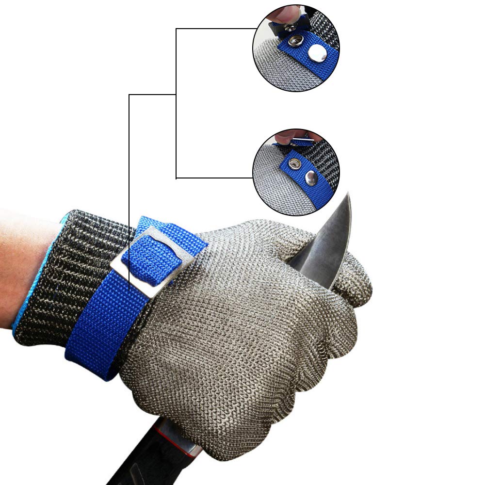 Cut Resistant Gloves Stainless Steel Safety Work Gloves Wire Metal Mesh Cutting Gloves, Wood Whittling Gloves - Image 4