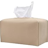 Hapforever 1PC Extra Large Rectangle Tissue Box Cover, PU Leather Rectangular Tissue Box Holder with Bottom Belt Plus Size Tissue Box Organizer for Bathroom/Car/Hotel/Office (9.5&rsquo;&rsquo;x5&rsquo;&rsquo;x5&rsquo;&rsquo;, Beige)
