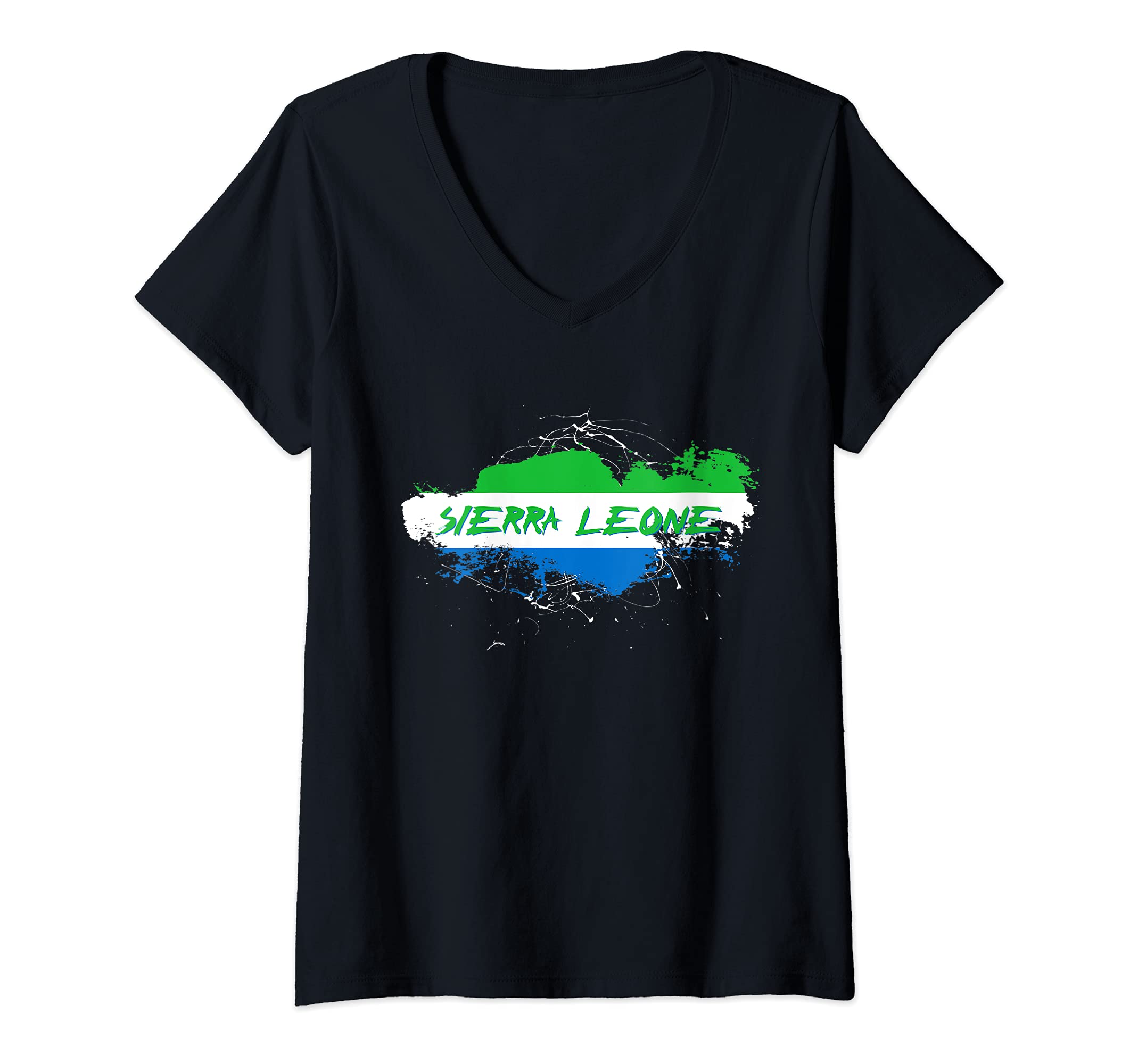 Womens Sierra Leone Shirt For Sierra Leonean Men, Women, and Kids V-Neck T-Shirt