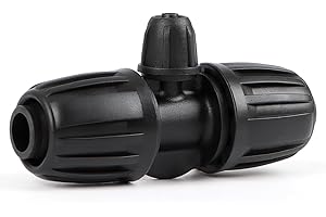 RedChili 12 Pcs 1/2" to 1/4" Drip Irrigation Fittings, Dripline 1/2 Inch (1/2" ID x0.6-0.65" OD) to 1/4 Inch Reducing Tee Adapter Drip Tubing Barbed Lock Nuts 1/2" to 1/4" Irrigation 3 Way Connectors