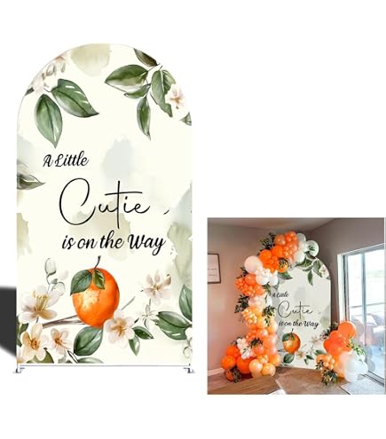 Laeacco Runder Fotohintergrund Babyparty – Goldene Glitzerpunkte