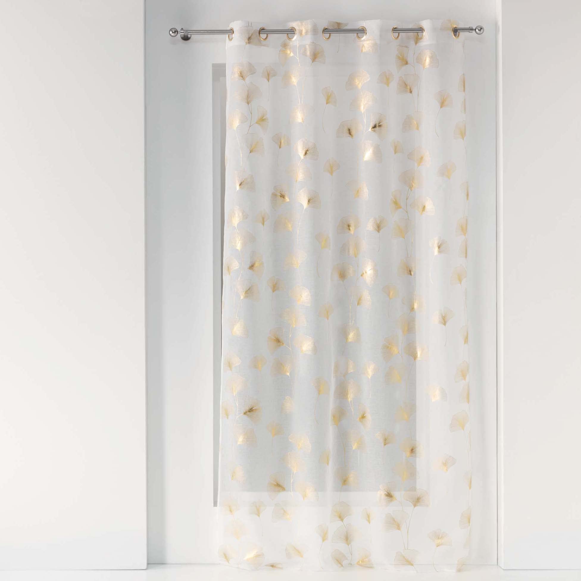 Douceur d'Intérieur Curtain with Eyelets 140 x 240 cm Sand Printed Metallic Gink Gold