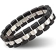 BOBO BIRD Mens Wooden Bracelet Stylish Wood & Stainless Steel Combined Wooden Bangle Jewelry Great Gift for Men