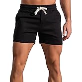 Waghaw Men 5.5/7 Inch Cotton Sweat Shorts Men Cotton Workout Short with Pockets