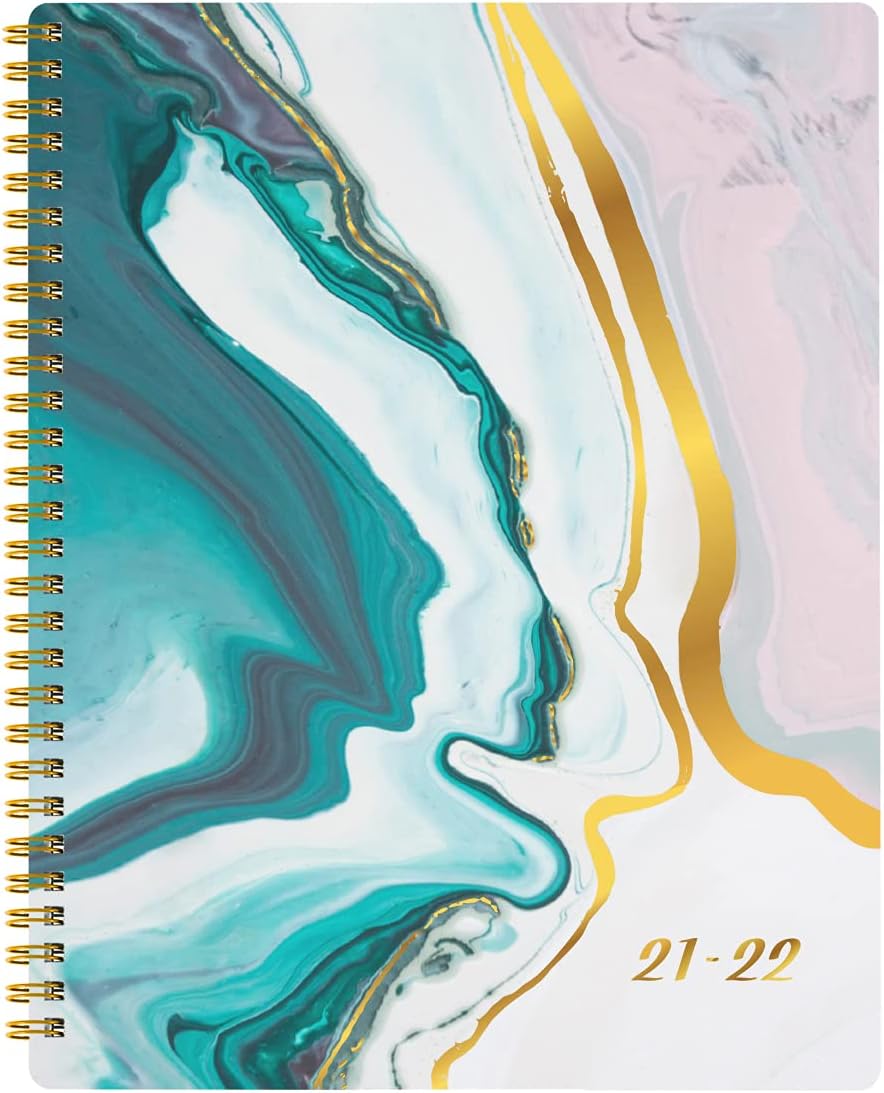 Planner 2021-2022 - Academic Planner with Tabs, 8" x 10", Jul. 2021 - Jun. 2022, Weekly & Monthly Planner, Thick Paper, Twin-Wire Binding - Sea Blue : Office Products