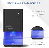 EasyAcc Dehumidifier 1200ml Ultra Quiet Auto Shut Off for Wardrobe Closet Garage view 5