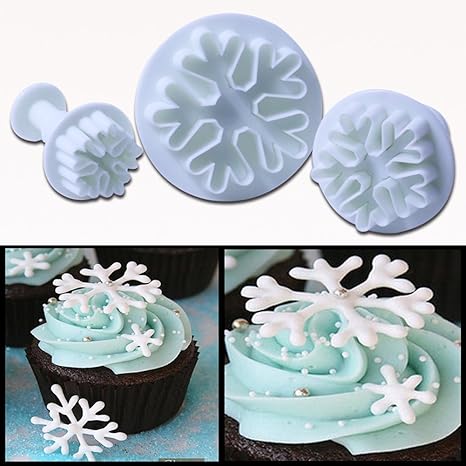 Home Style Three Qeleg Snowflake Silicone Fondant Mold Christmas Cake Decoration Mould Candy Making Molds Candy Making Supplies Candy Making Molds