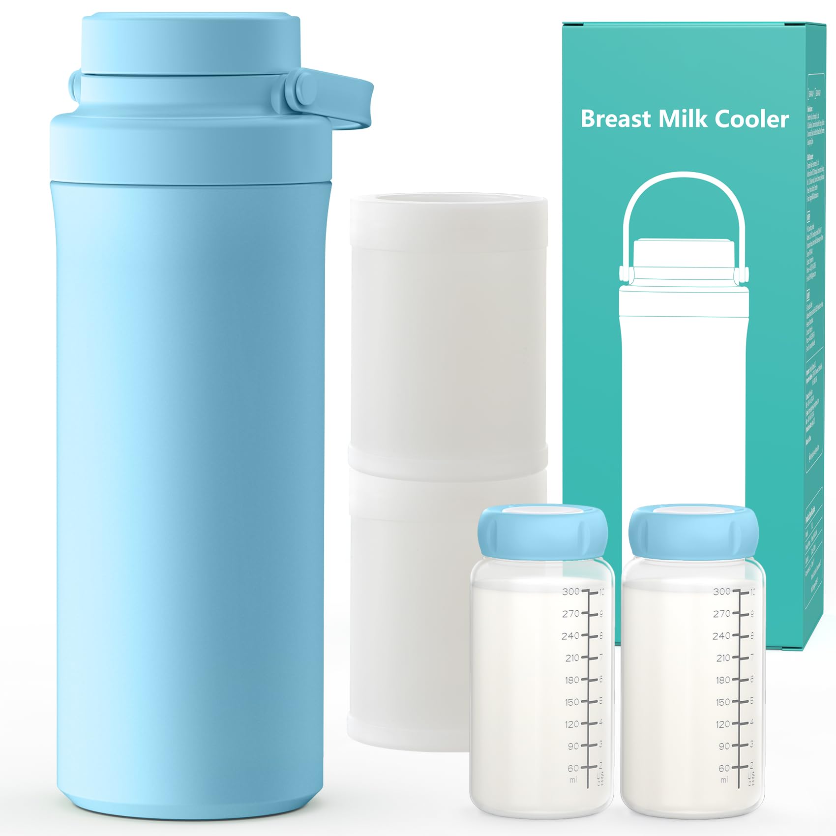 Photo 1 of Xaproo 22oz Portable Breast Milk Cooler, 360° Cooling Technology for 24 Hours, Larger Capacity Travel Breastmilk Chiller with 2pcs Baby Bottles, Milk Storage Container for Baby, BPA-Free
