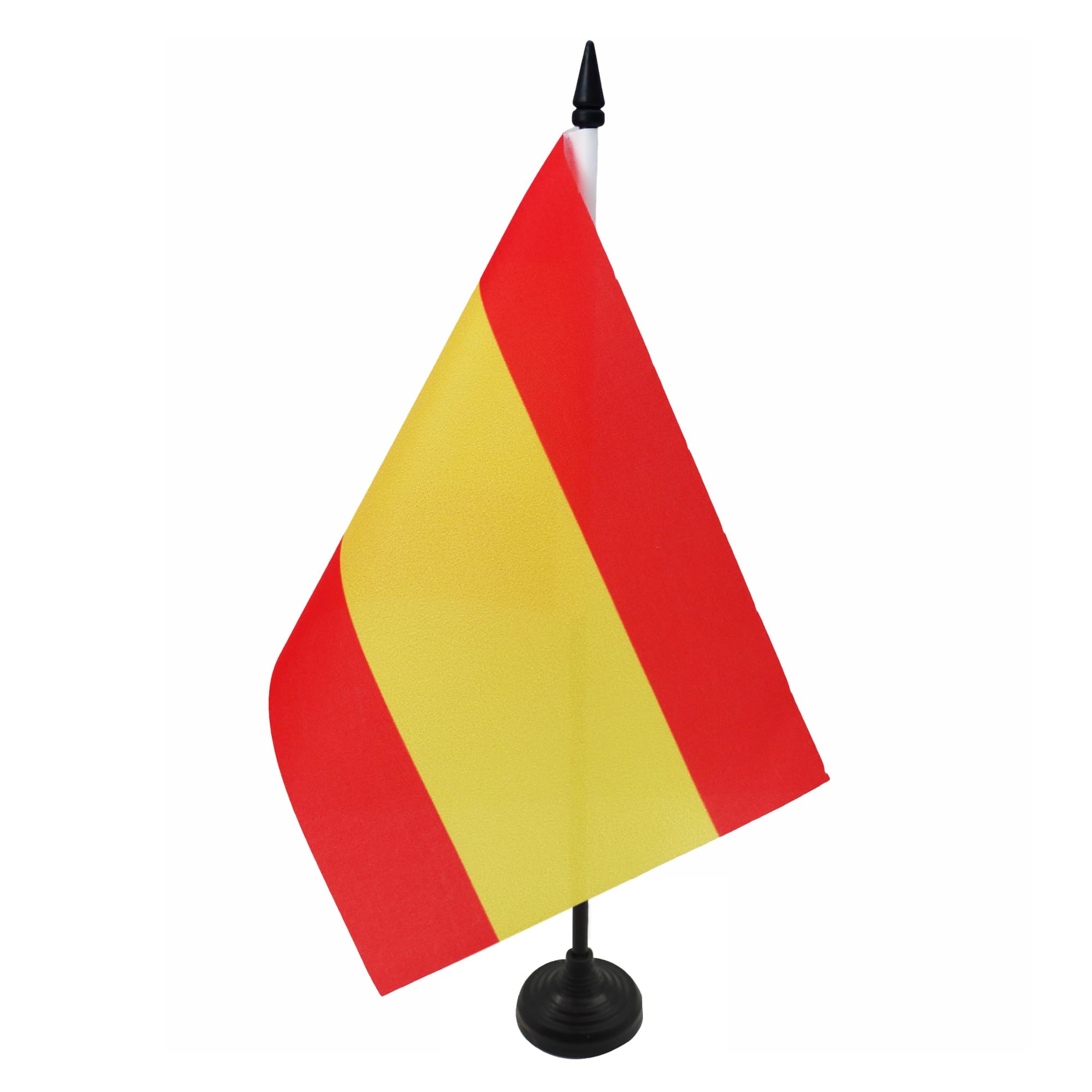 AZ FLAG Spain without arms Table Flag 5'' x 8'' - Spanish civil Office Decoration 100% Polyester 21 x 14 cm - Mini Desk Flag with Pole and Black Plastic Base