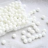 Jabrand 250pcs White 8mm Round Acrylic Loose Beads for Jewelry Making DIY Crafts Supplies