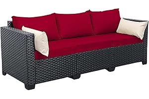 Replacement Patio Cushion Covers 1/2/3 Seater Outdoor Sofa Seat Cushion Cover Removable Washable Garden Seat Pad Slipcovers f