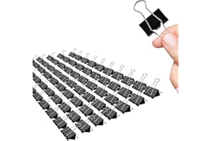 MAKANU Medium Binder Clips, 72 Pack, 1 Inch, Standard 25mm, Black, Small Fold Clamp, Capacity 0.47 Inch, Metal Paper Clips, Office Clips, School & Home Use