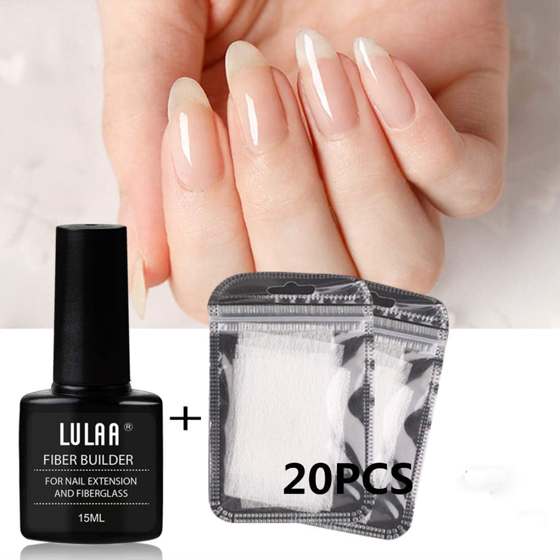 Chilits 20 Pieces Nail Extension Silk Fiberglass Nail Silk Wrap Repair