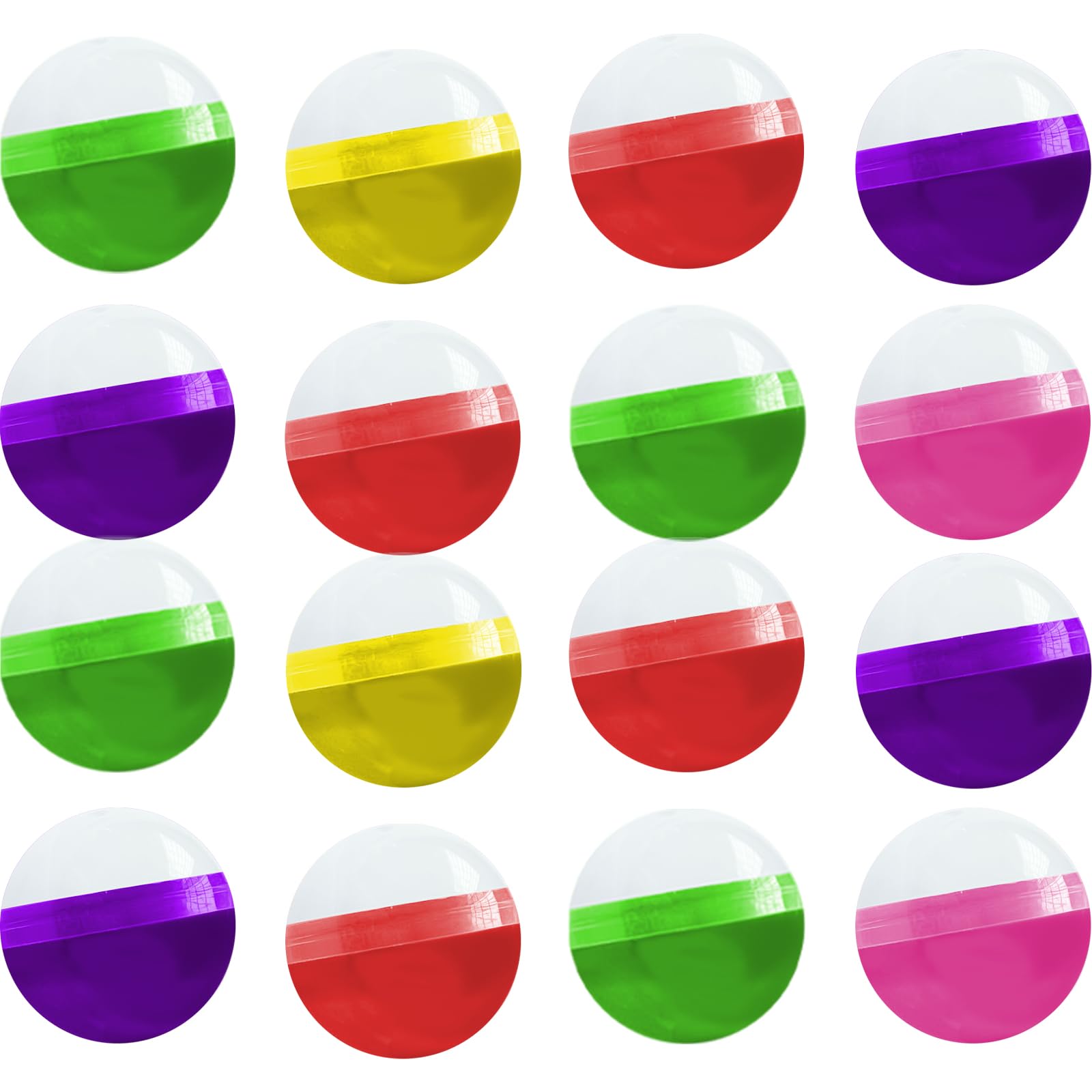50 Pcs Small Round Capsules, Empty Clear Colored Capsules Twisted Round Balls Vending Gumball Machines Capsules Prize Container Fillable Surprise Ball for Kids Party Favor Prize (Colorful)