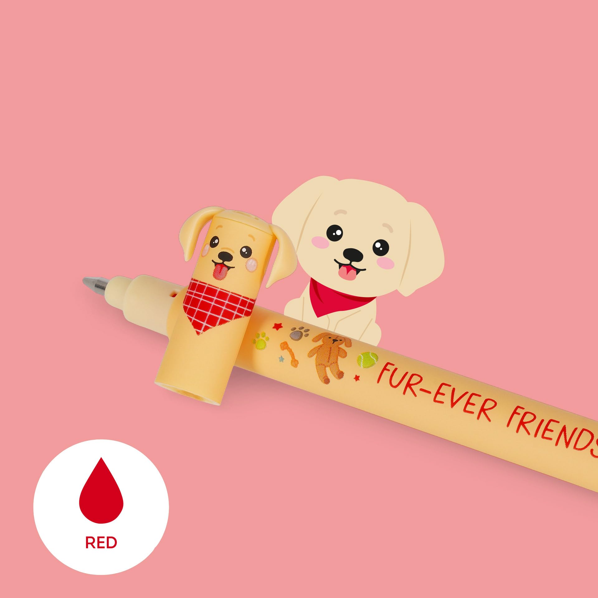 Legami - Set mit 3 radierbaren Stiften - Erasable Pen - Fur-ever Friends 3