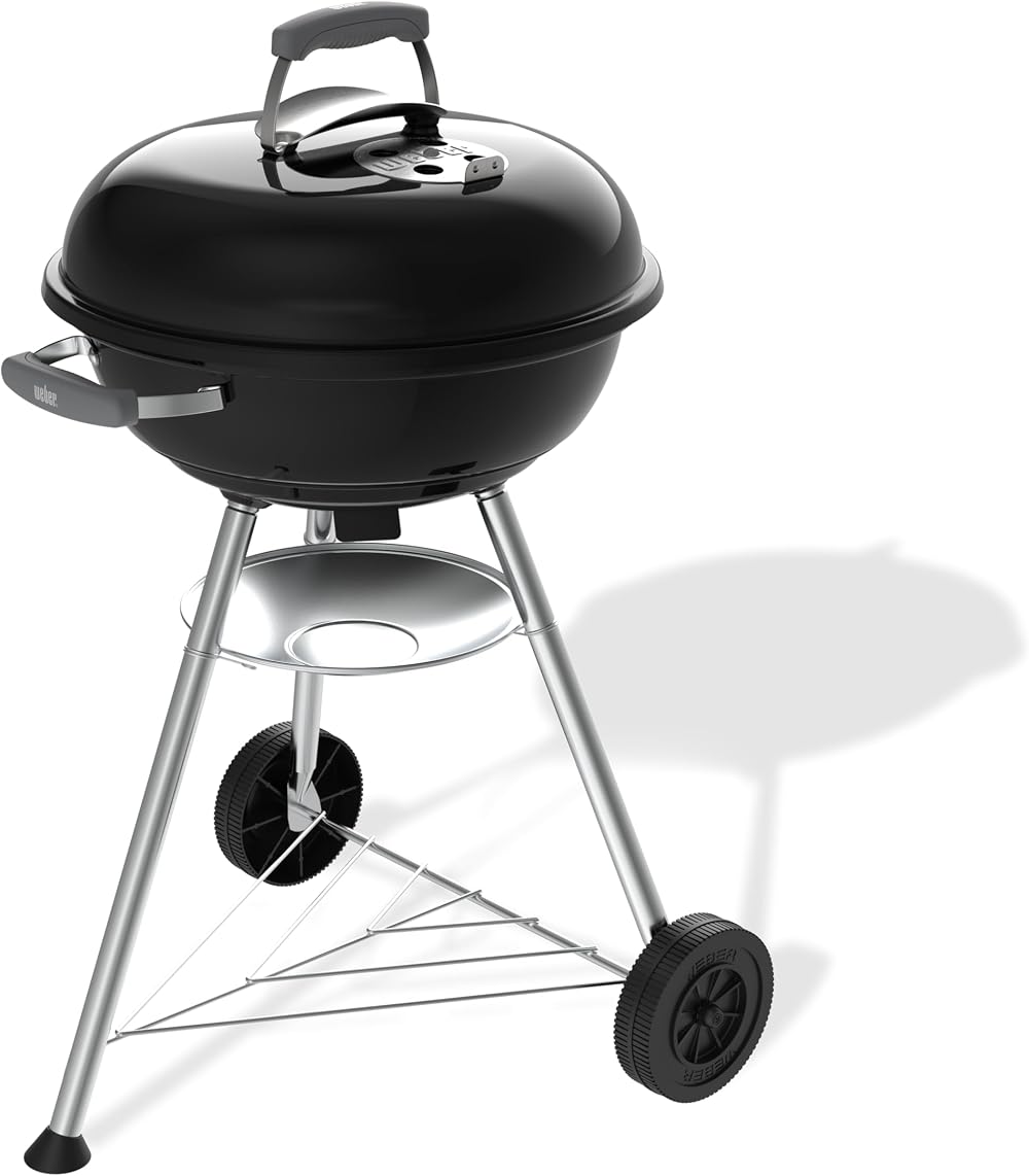 Weber Compact Kettle Charcoal Barbecue 47 cm with Stand & Wheels Black