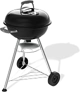 Weber Compact Kettle Charcoal Barbecue 47 cm with Stand & Wheels Black
