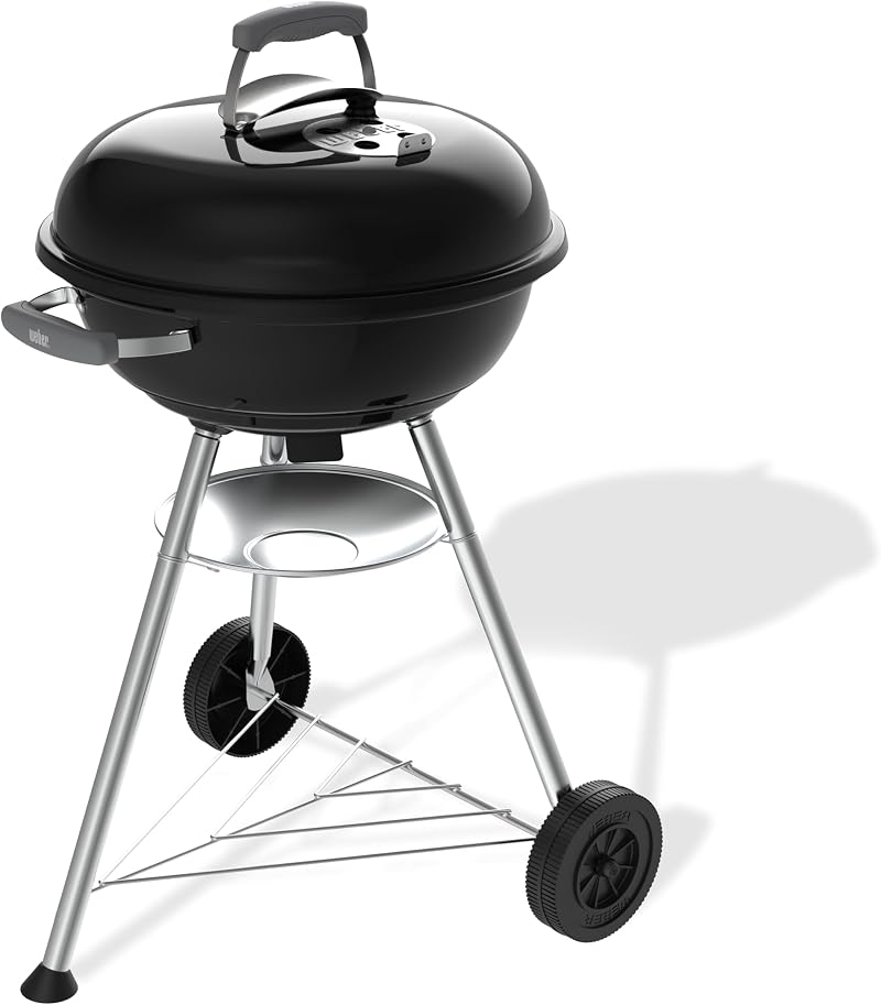 Weber Compact Kettle Charcoal Barbecue 47 cm with Stand & Wheels Black