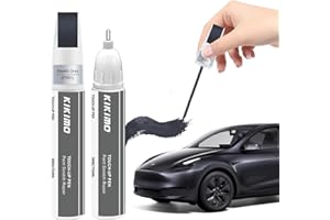 KIKIMO for Tesla Touch Up Paint(Stealth Grey(PN01)), Car Paint Repair Kit for Tesla Model Y/3/S/X, 2 In 1 Scratches Repair with Pen Tip and Brush, Color-Matched for Quick & Easy Fix