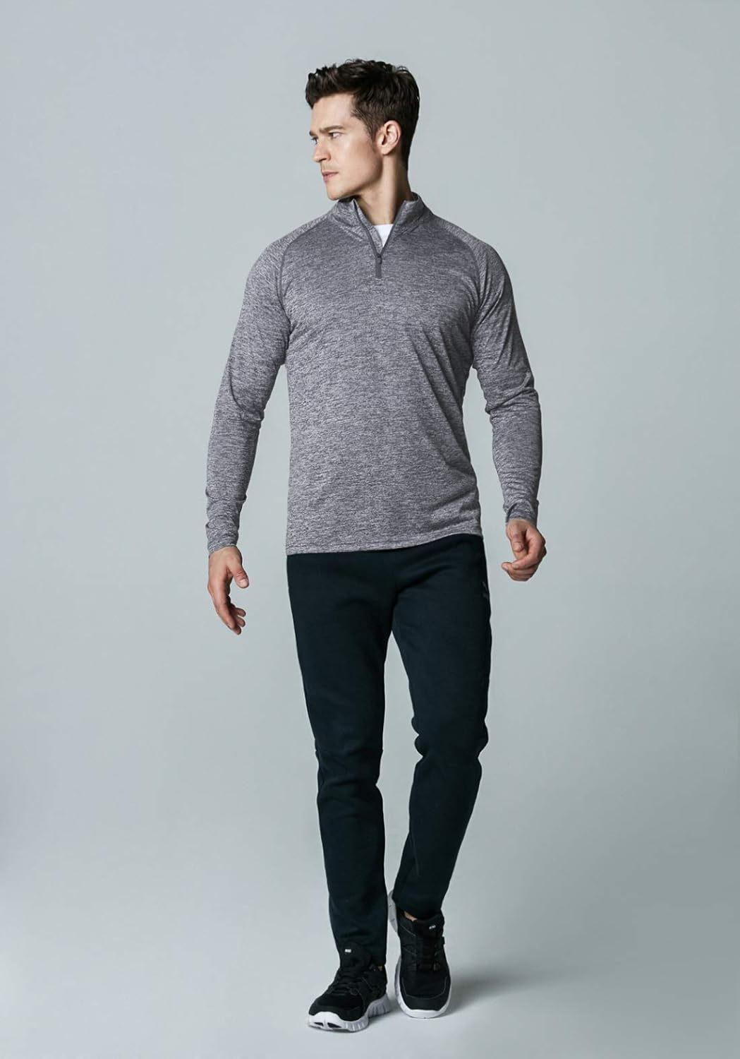 TSLA Men's 1/4 Zip Pullover Long Sleeve Shirt, Quick Dry Performance Running Top, Athletic Quarter Zip T-Shirt : Clothing