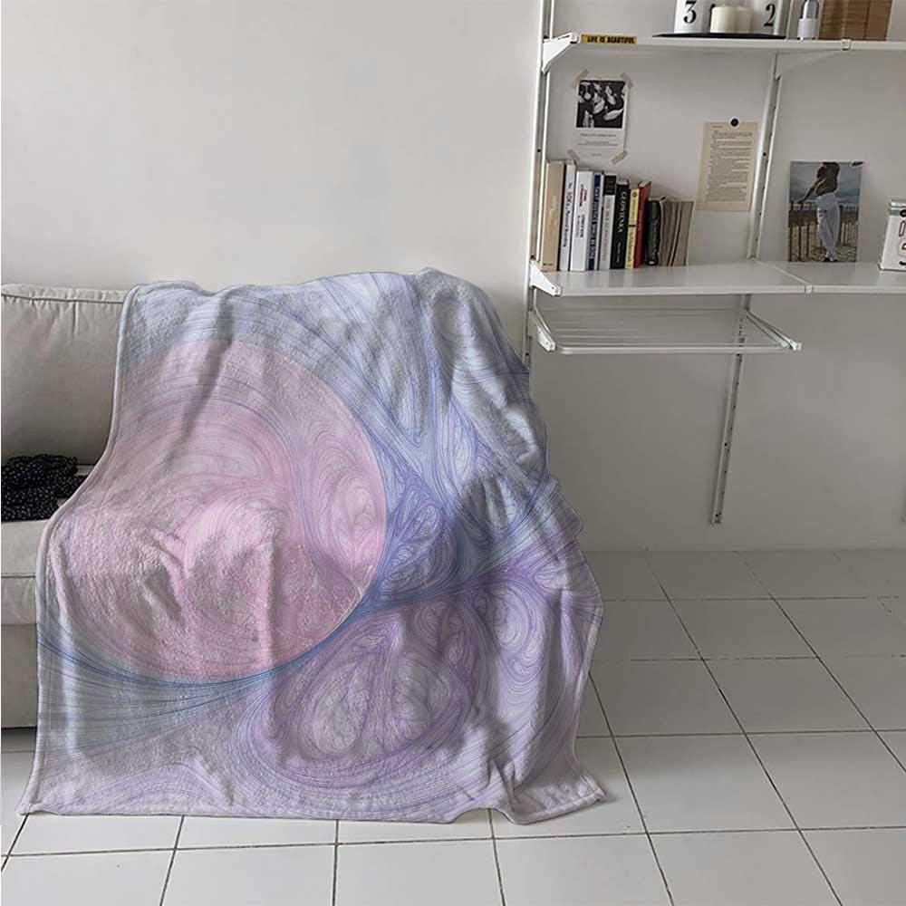 Throw Blanket Abstract Style Fractal Enigmatic Hole with Bizarre Ornamental Eternity Theme Travel Camping Blankets for Home Decoration Purple Pink 30 x 40 Inch