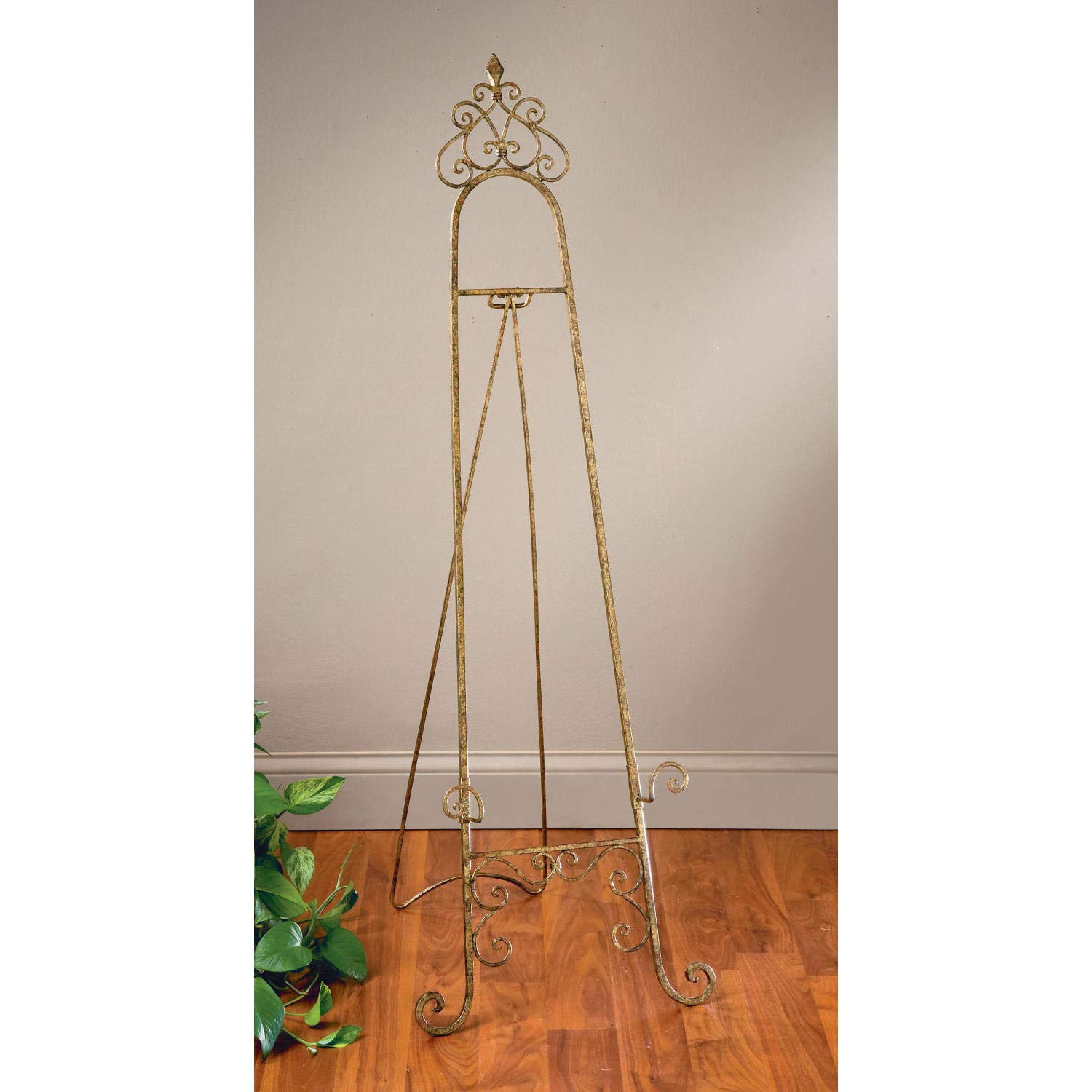 Gold 4ft 5in Easel Metal Free Standing Art Display Lightweight