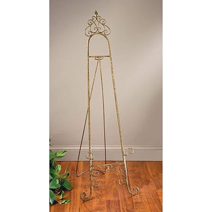 Gold 4ft 5in Easel Metal Free Standing Art Display Lightweight