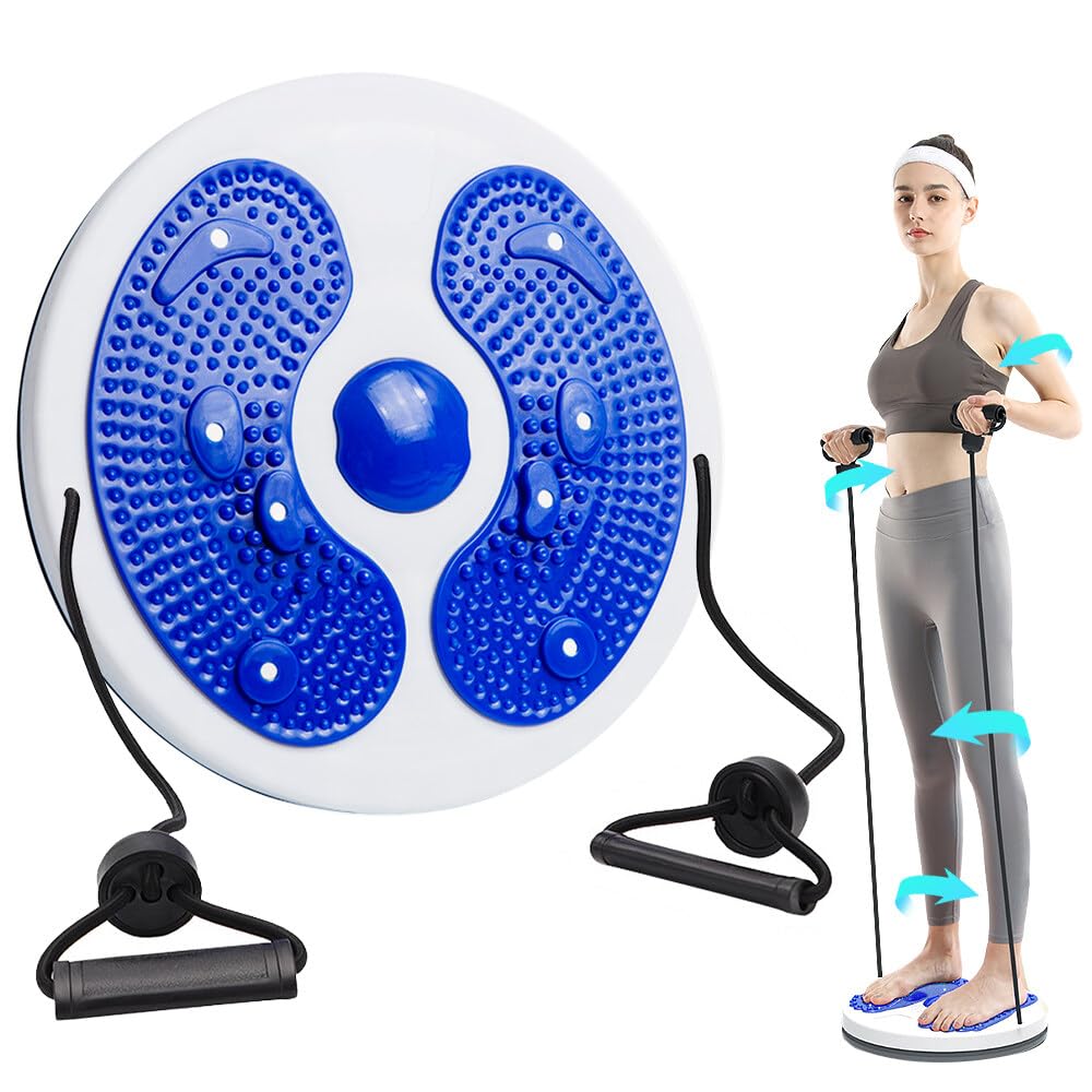 Waist Whisper Disc, TGKYK Waist Twisting Disc with Drawstring, Multifunctional Waist Whisperer Body Shaping Disc, Massageable Twister Exercise for Waist for Slimming Waist, Arms, Hips and Thighs(Blue)
