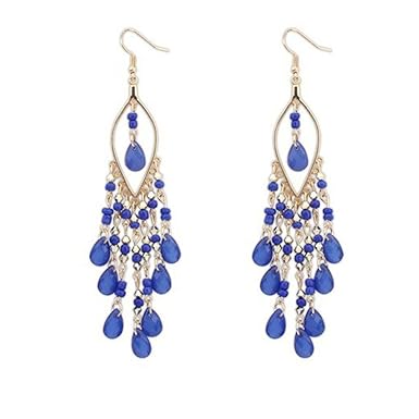 Damen Ohrringe DAY.LIN 1 Paar Frauen Charme Bohemien Bunte Perlen Ohr Tropfen Dangle Quasten Ohrringe