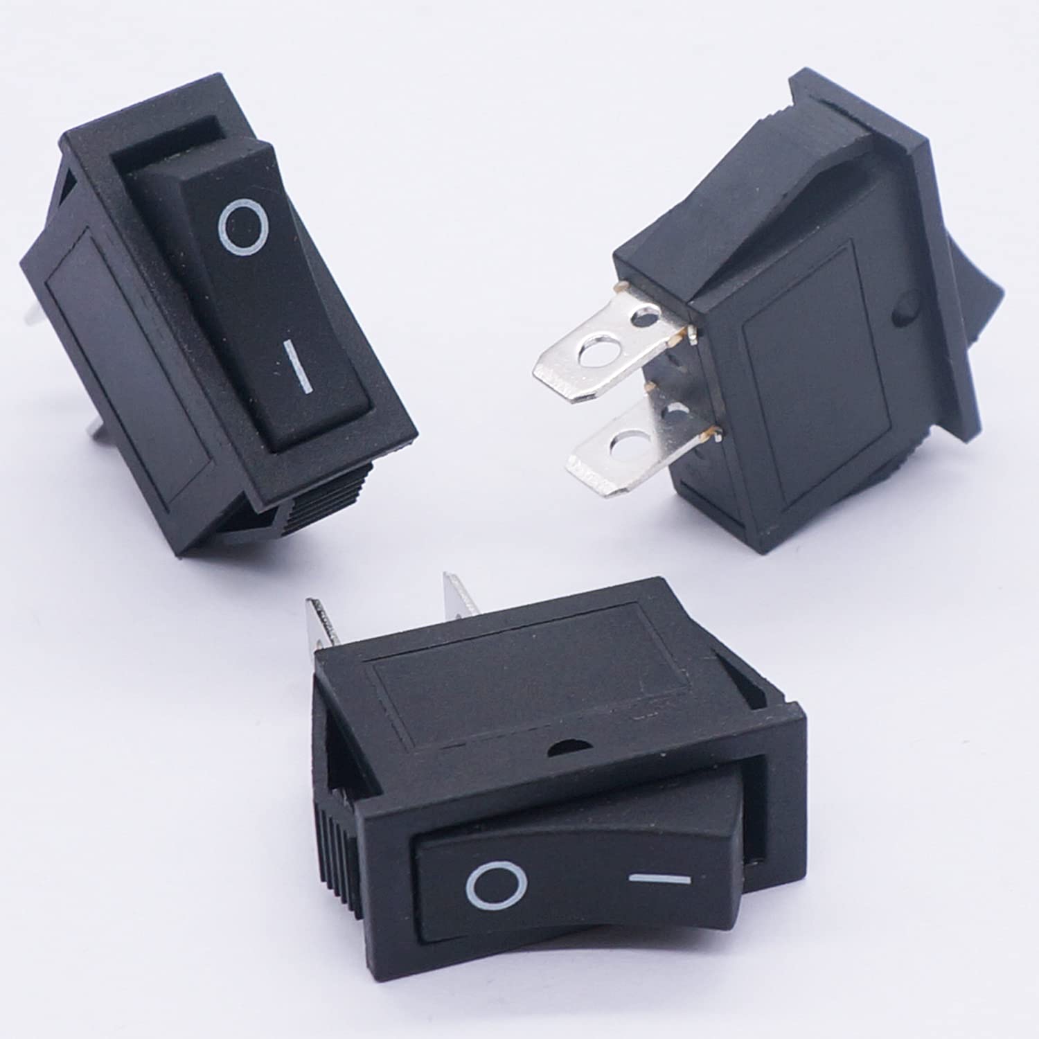 Twidec/5Pcs Rocker Switch 2 Pins 2 Position ON/Off AC 15A/125V 20A/250V SPST Car Boat Black Rocker Switch Toggle（Quality Assurance for 1 Years）KCD3-101: Industrial & Scientific