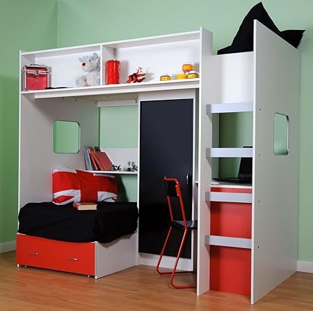 cabin bed with futon and desk