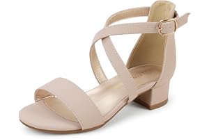 PANDANINJIA Girls Dress Shoes Toddler Kids Heels Sandals Ankle Strap Wedding Party Phoebe Flower Girl Shoes