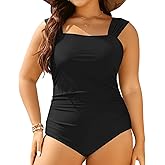 Aqua Eve Womens Plus Size One Piece Swimsuit Tummy Control Bathing Suit Vintage Swimwear
