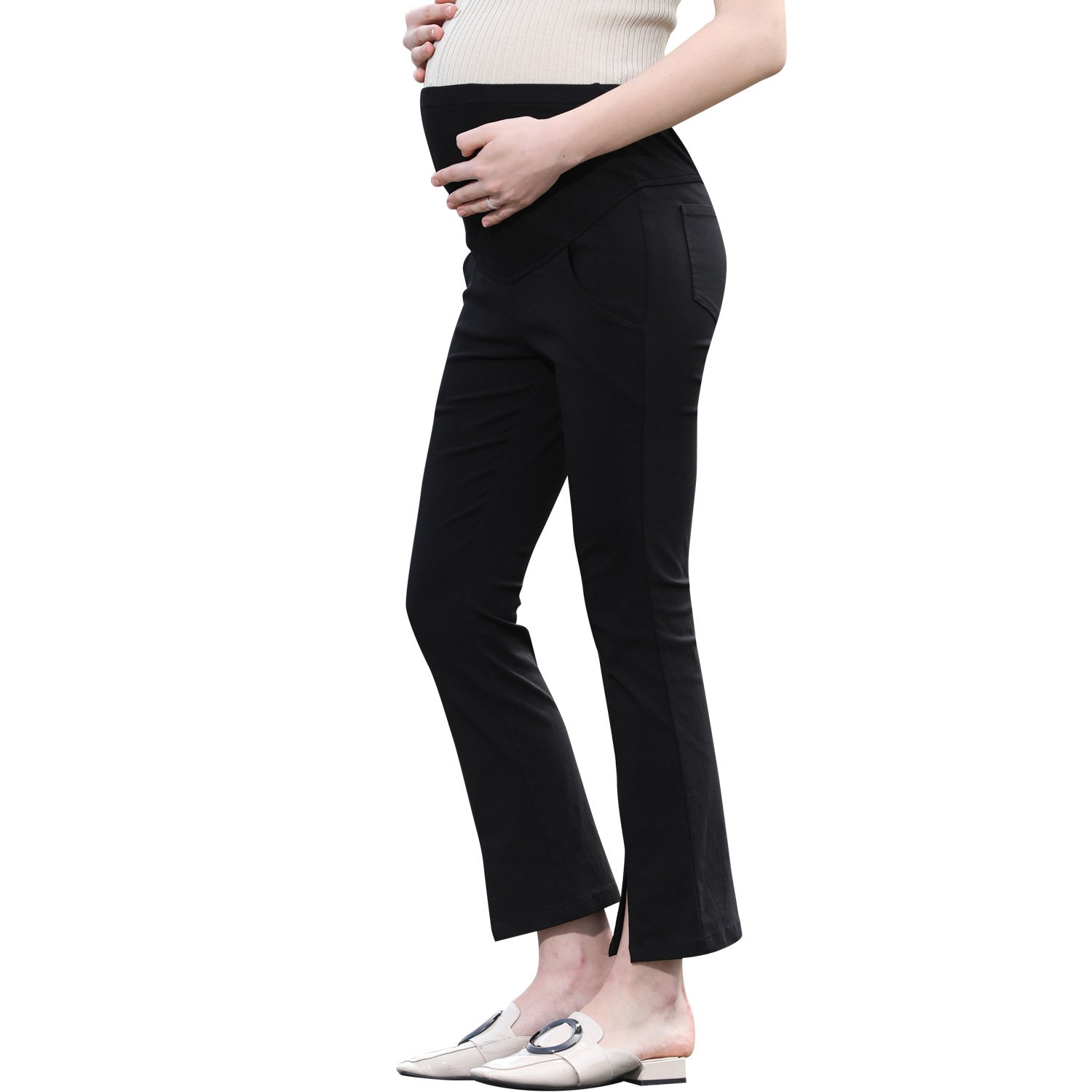 JOYNCLEON Womens Maternity Work Pants Straight Leg Pregnancy Casual Trousers for Pregnant Women