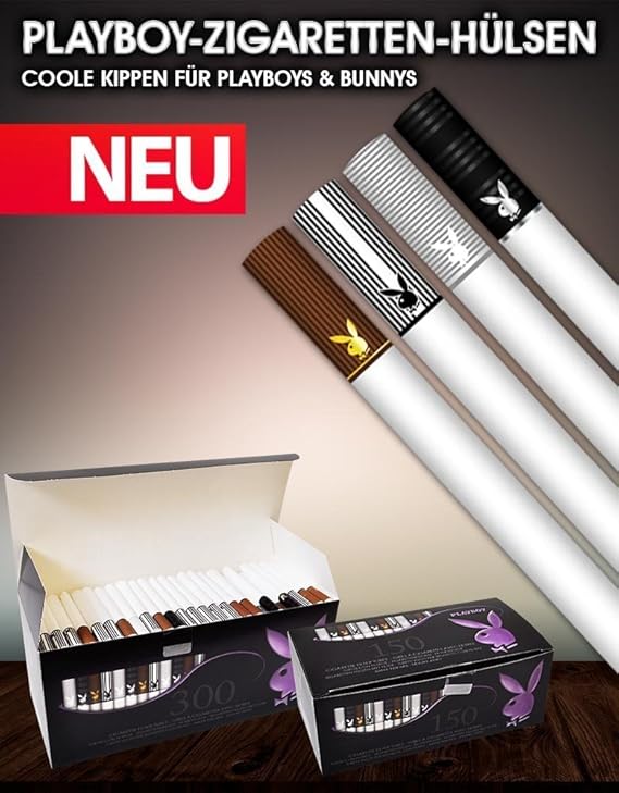 Oramics Playboy Zigarettenhülsen mit Filter 300 Stk.